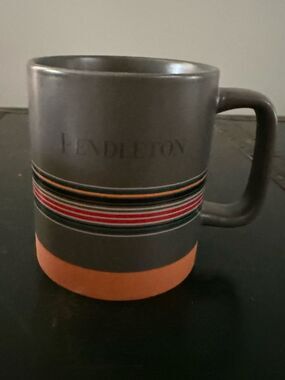 Pendleton Mountain National Parks Stripe Mug Gray Grey - 18oz
